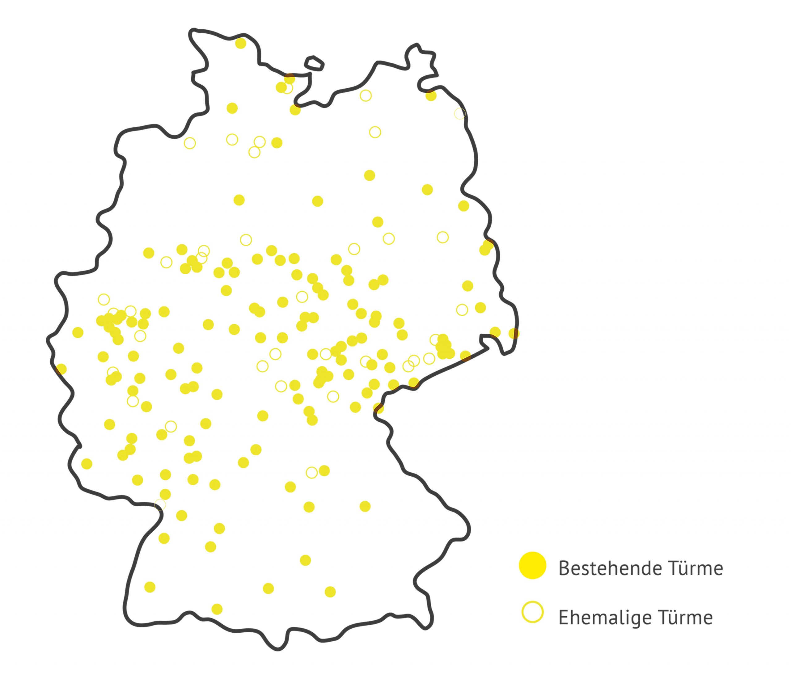 Standorte Bismarcktürme in Deutschland